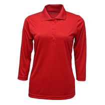 BAW Women's Red Xtreme Tek 3/4 Sleeve Polo