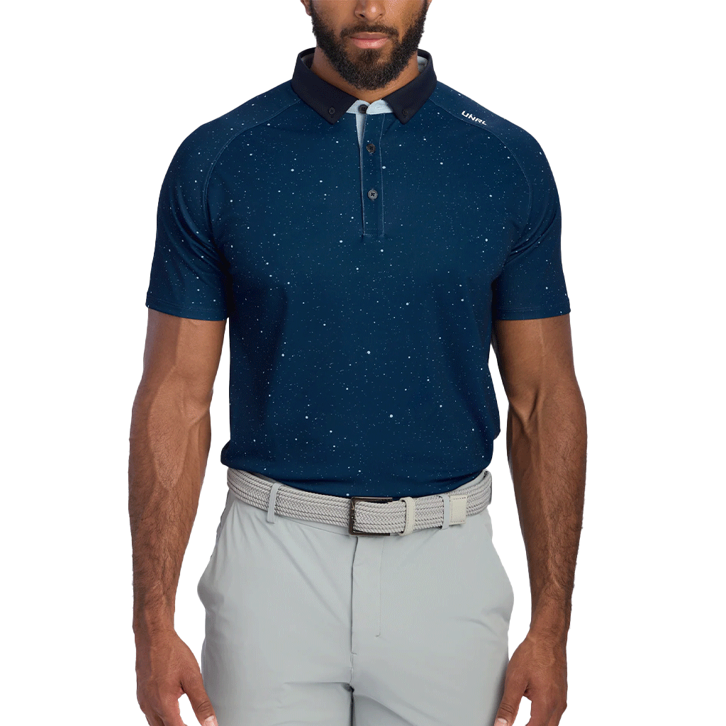 UNRL Men's Moonlit Navy Astral Polo
