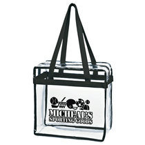 Hit Clear with Black Trim EVA Tote Bag with Zipper