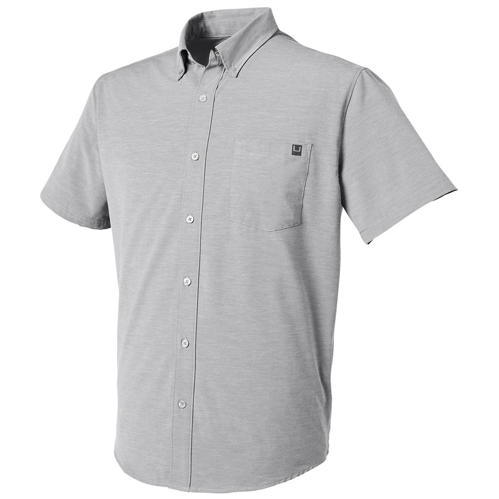 HUK Men's Harbor Mist Kona Solid Short Sleeve Shirt