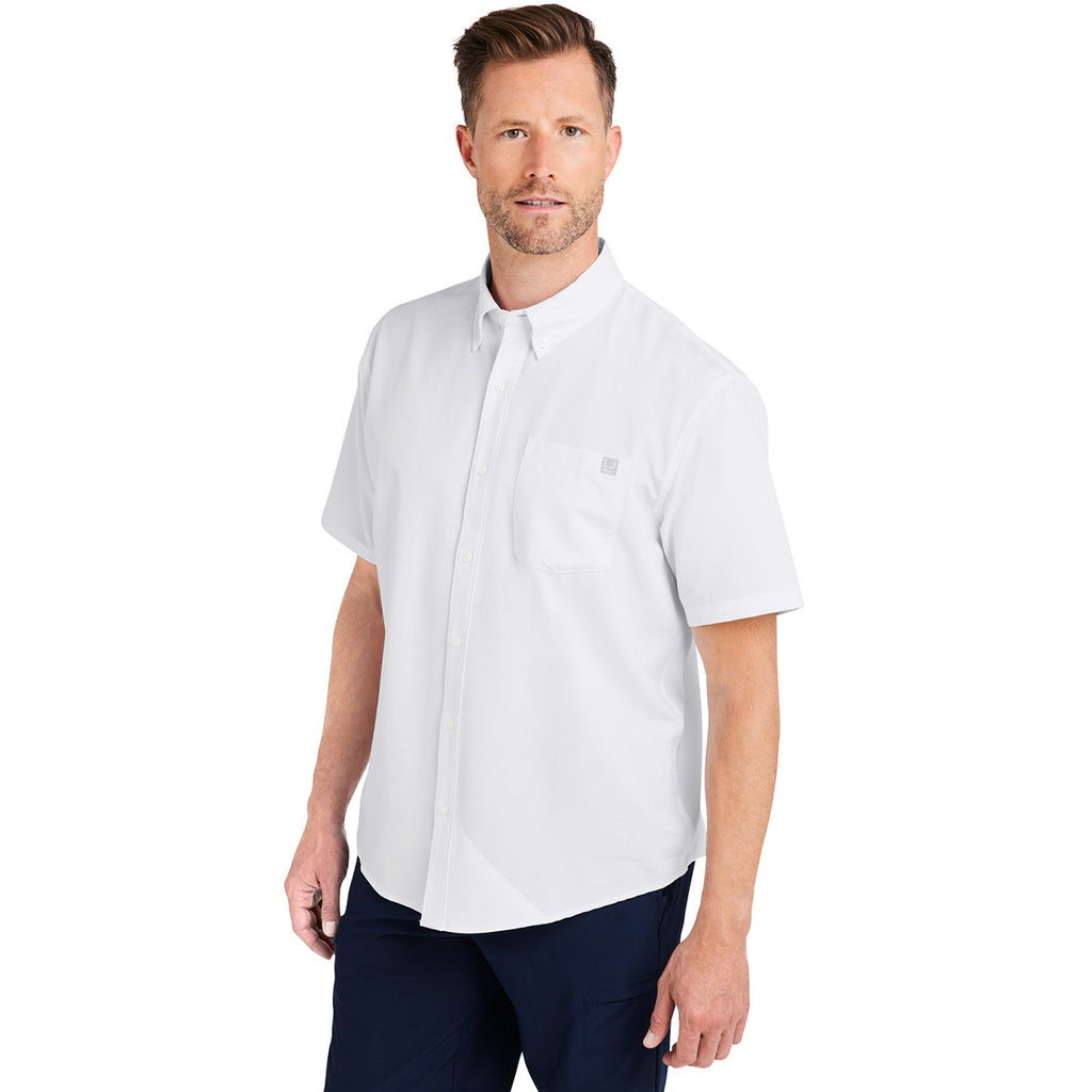 HUK Men's White Kona Solid Short Sleeve Shirt