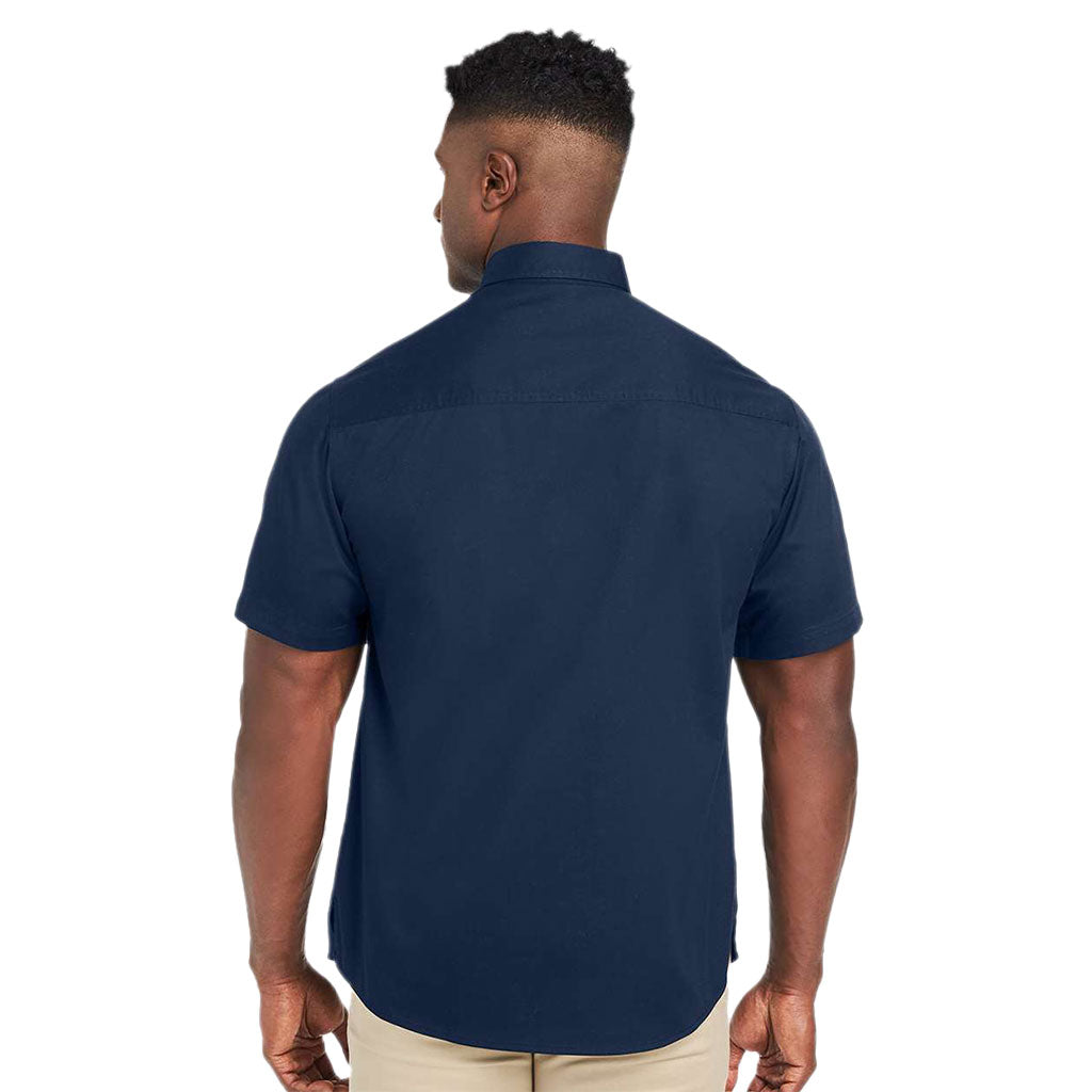 Harriton Men's Dark Navy Advantage IL Short Sleeve Dress Shirt