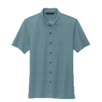 Mercer+Mettle Men's Parisian Blue Heather Stretch Pique Full-Button Polo