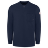 Bulwark Men's Navy Knit Long Sleeve T-Shirt
