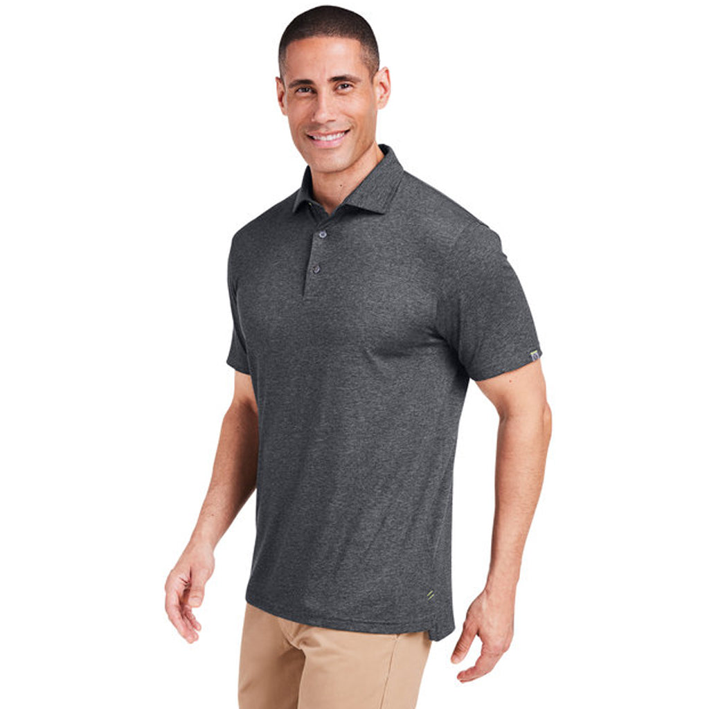 tasc Men's Black Heather Cloud Lightweight Polo