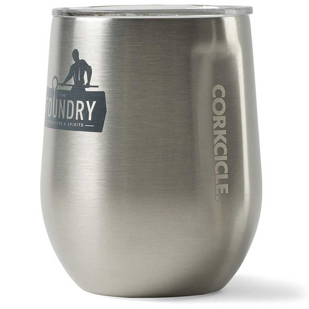 Corkcicle Brushed Steel Stemless Wine Cup - 12 Oz.