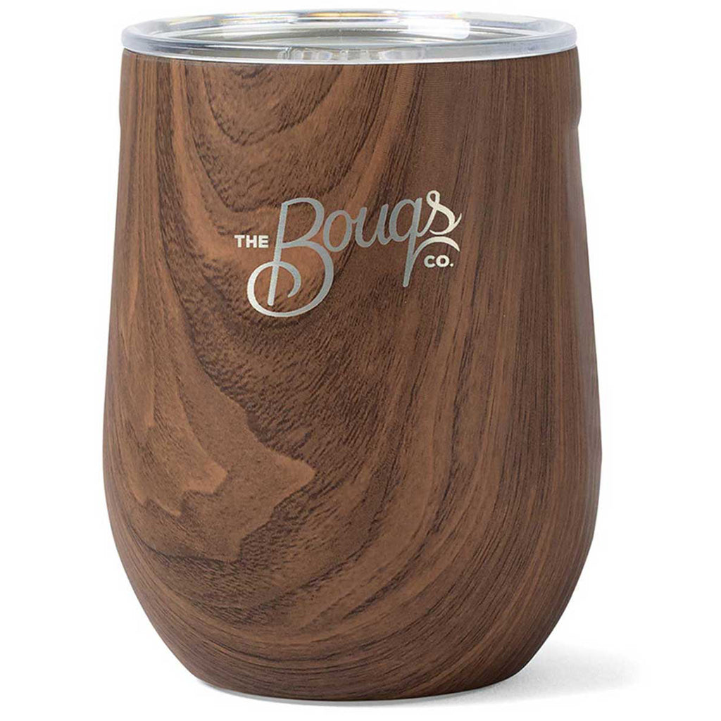 Corkcicle Walnut Stemless Wine Cup Gift Set