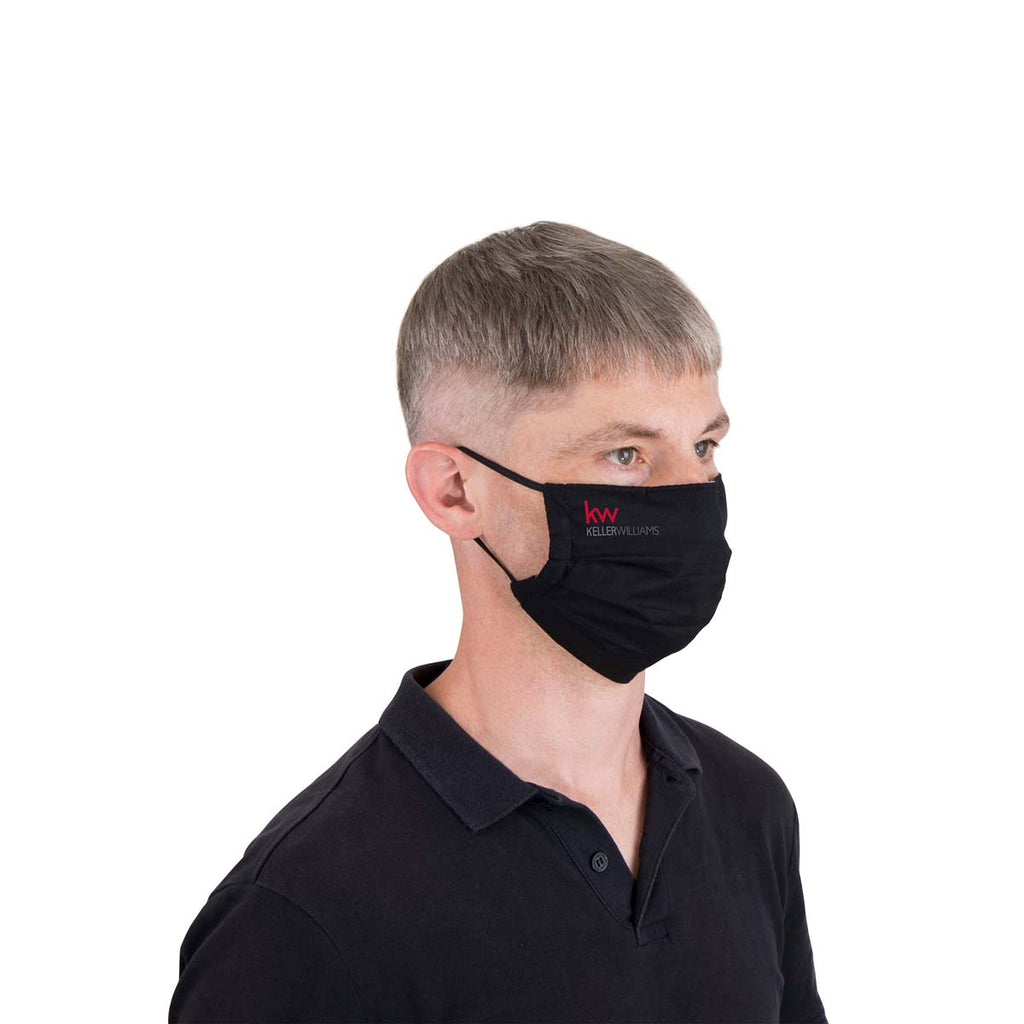 Gemline Black Reusable Pleated Face Mask
