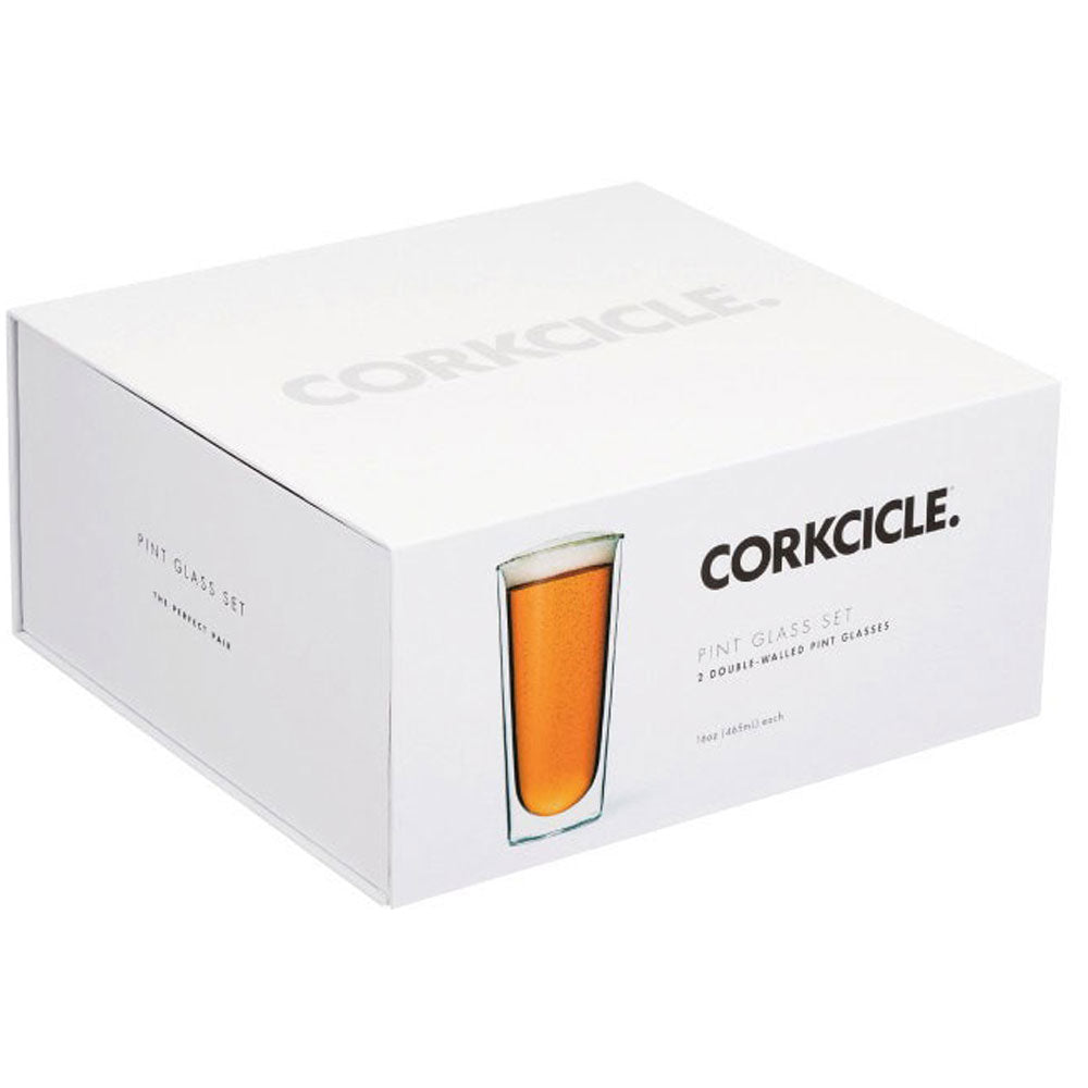 Corkcicle Clear Pint Glass Set (2)