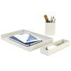 Gemline Easton Light Grey 3 Piece Desktop Organizer