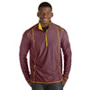 Antigua Men's Maroon Heather/Gold Tempo Quarter Zip