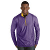 Antigua Men's Dark Purple Heather/Gold Tempo Quarter Zip