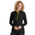 Antigua Women's Black/Gold Tempo Fine Stripe Quarter Zip