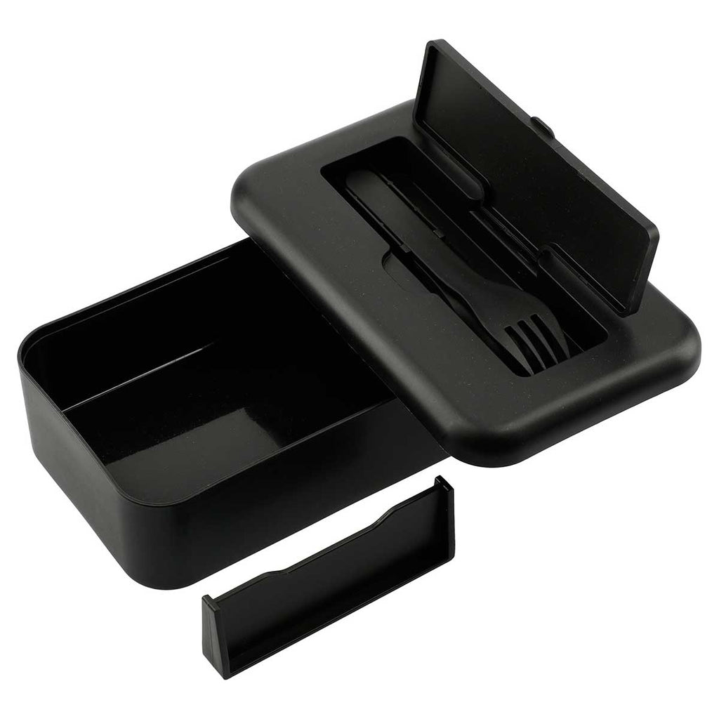 Leed's Black Bamboo Fiber Lunch Box with Utensil Pocket