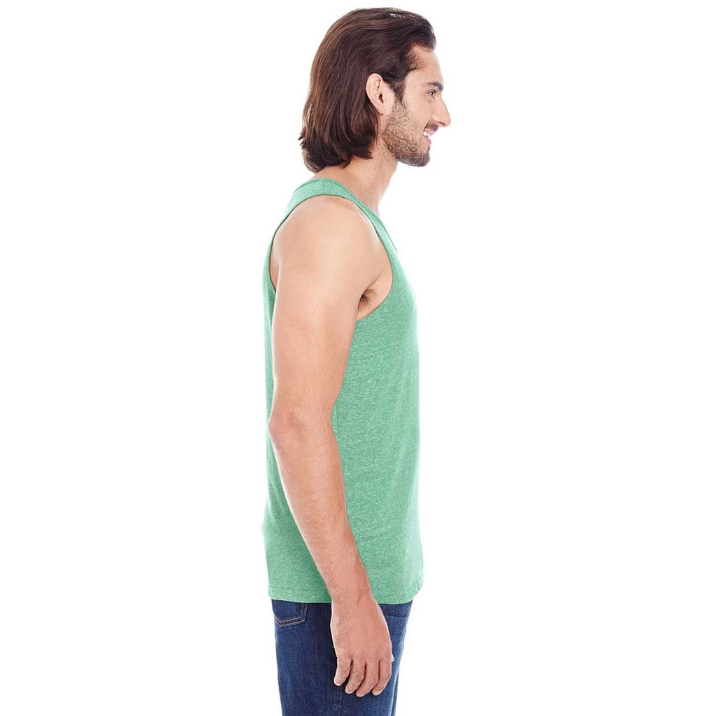 Threadfast Unisex Green Triblend Tank