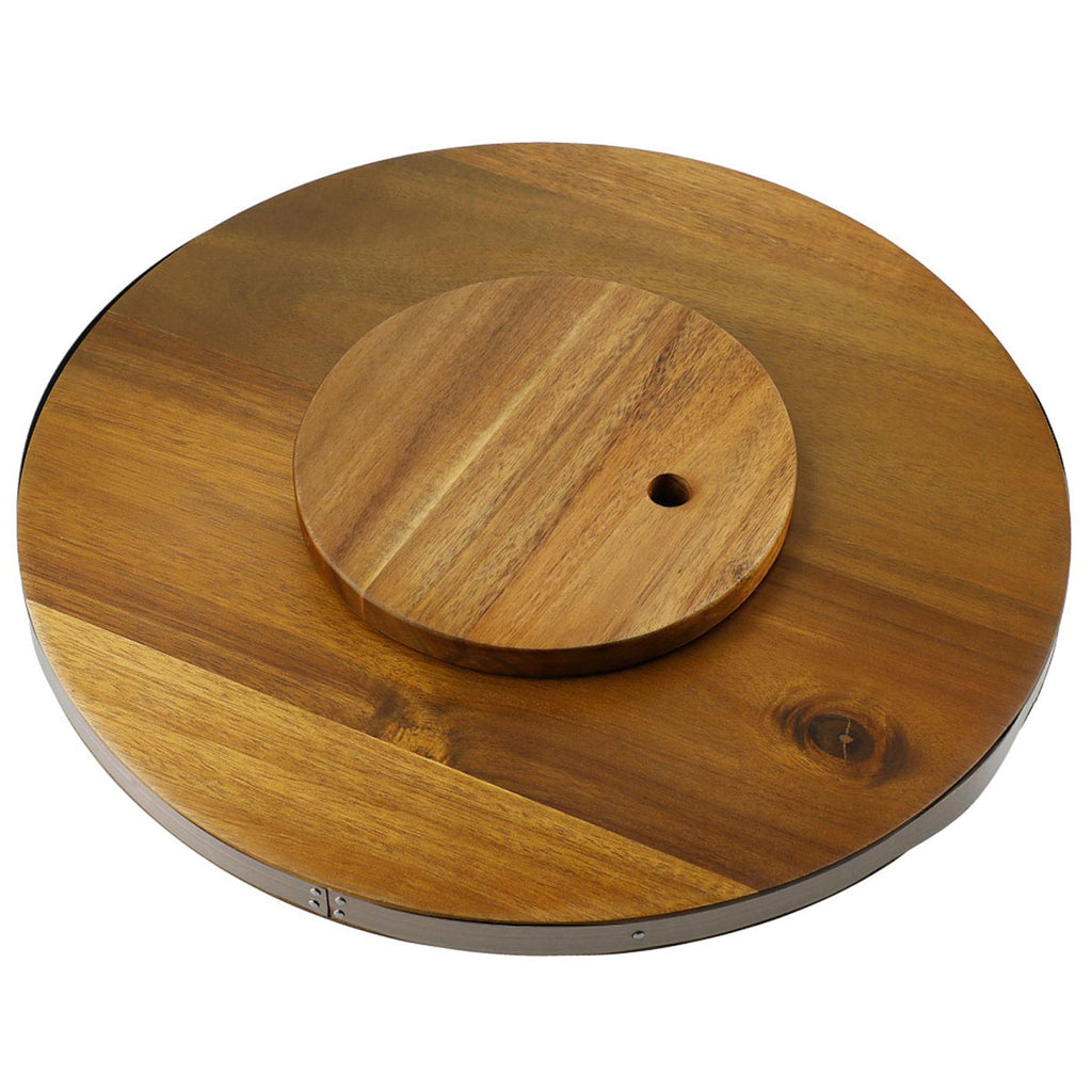 Leed's Wood Graze 14" Spinning Charcuterie Board