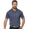 Antigua Men's Navy Heather/Light Navy Peak Polo