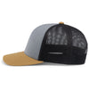 Pacific Headwear Heather Grey/Lt Charcoal/Amber Gold Snapback Trucker Mesh Cap