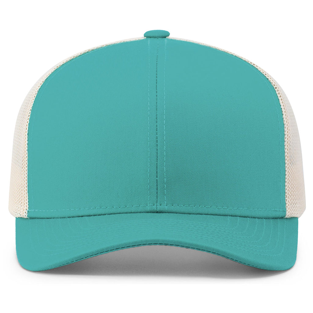 Pacific Headwear Jaguar Teal/Beige/Jaguar Teal Snapback Trucker Mesh Cap