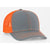 Pacific Headwear Graphite/Neon Orange Snapback Trucker Mesh Cap