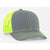Pacific Headwear Graphite/Neon Yellow Snapback Trucker Mesh Cap