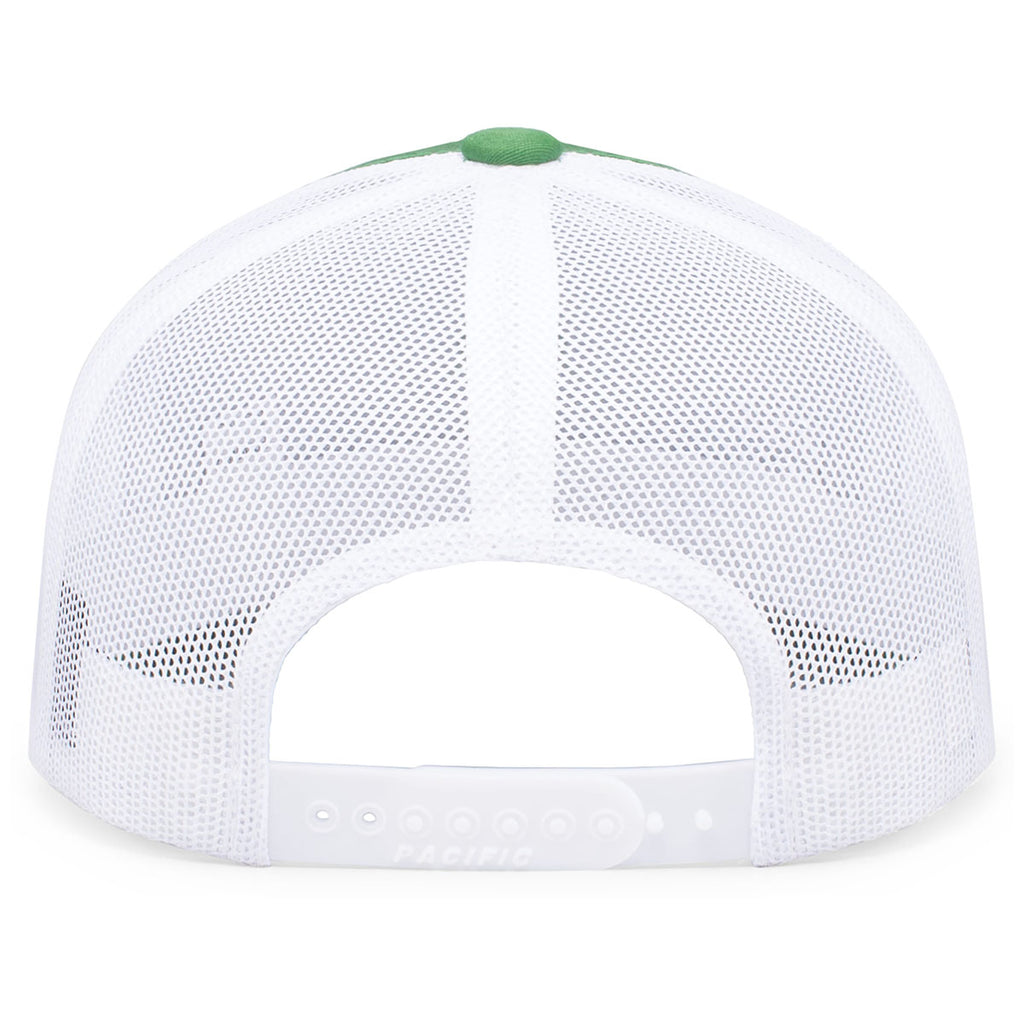 Pacific Headwear Kelly/White/Kelly Snapback Trucker Mesh Cap