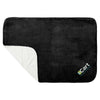 Leed's Black Oversized Wearable WFH Cozy Fleece Sherpa Blanket