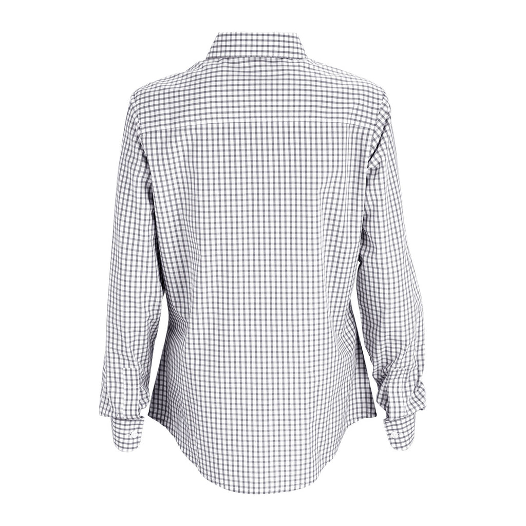 Vantage Women's Grey/White Easy-Care Gingham Check Shirt