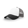 Richardson White/Charcoal/Black Mesh Back Tri-Color Garment Washed Trucker Hat