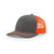 Richardson Charcoal/Neon Orange Mesh Split Trucker Hat