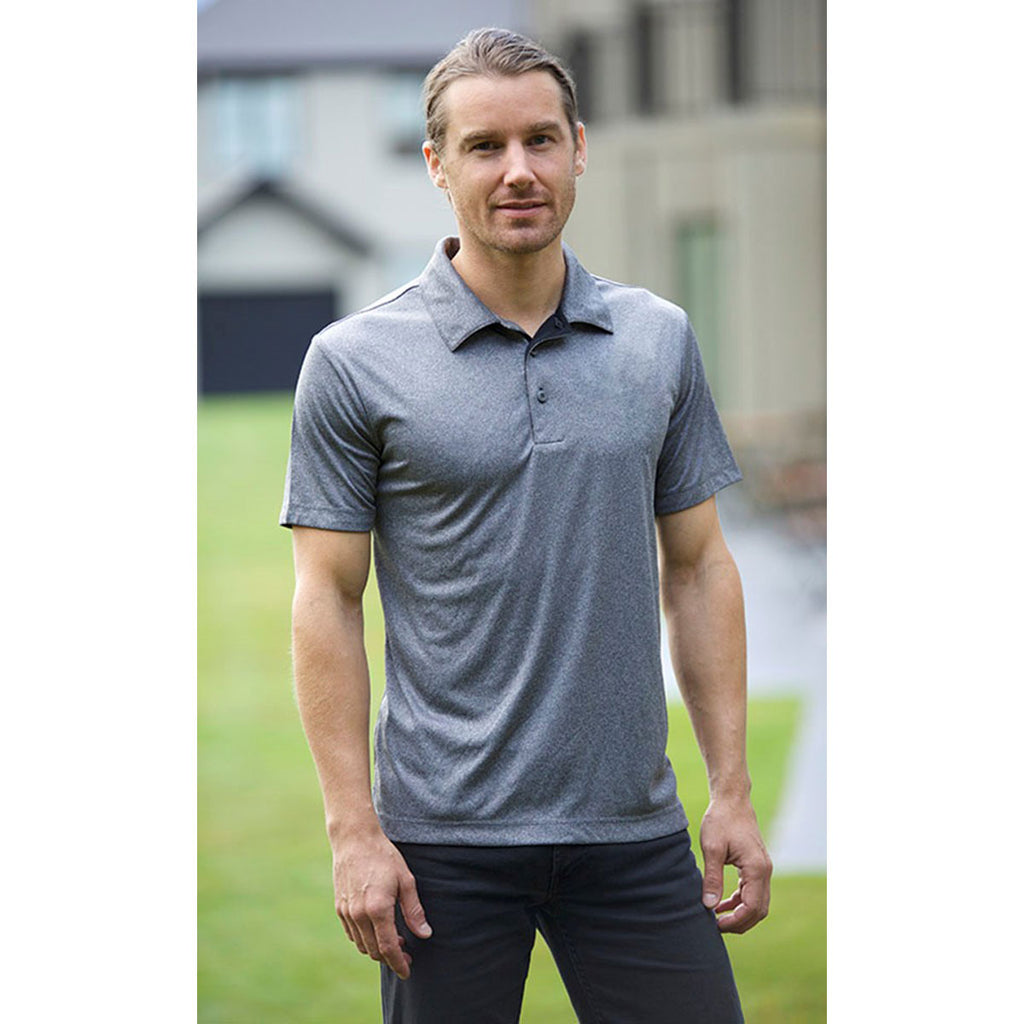 Landway Men's Dark Ash Vertex Heathered Knit Polo