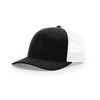 Richardson Black/White Mesh Back Split Low Pro Trucker Hat