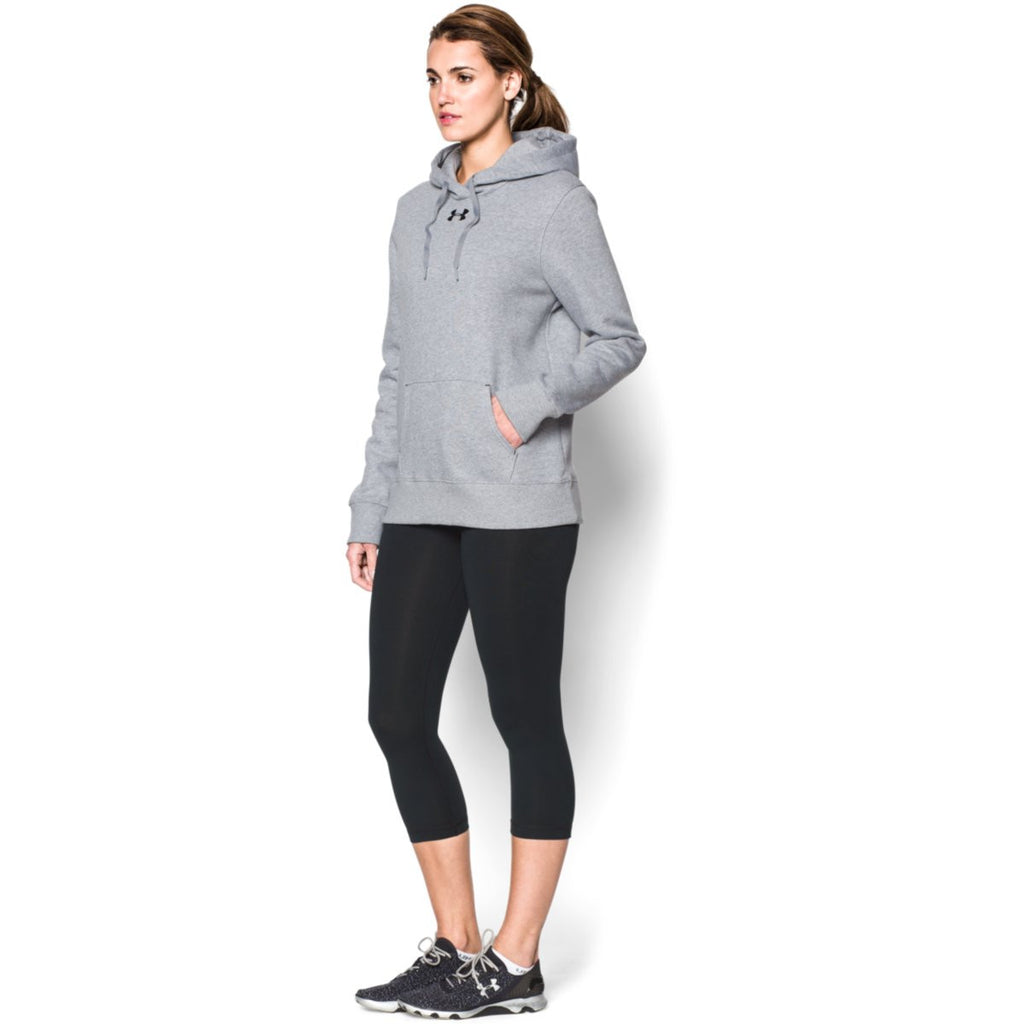 Under Armour Women's True Gray Heather Rival Fleece Hoodie