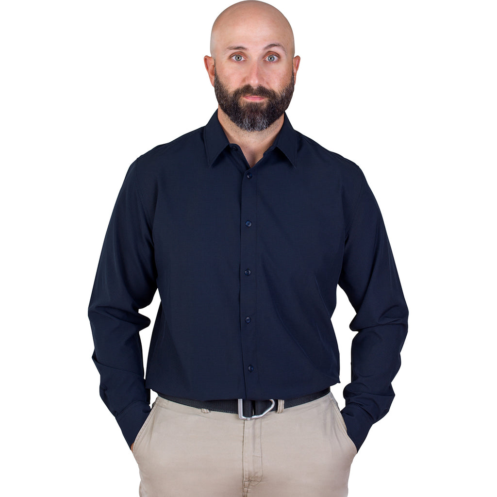 Vansport Men's Navy/Tonal Navy Sandhill Dress Shirt