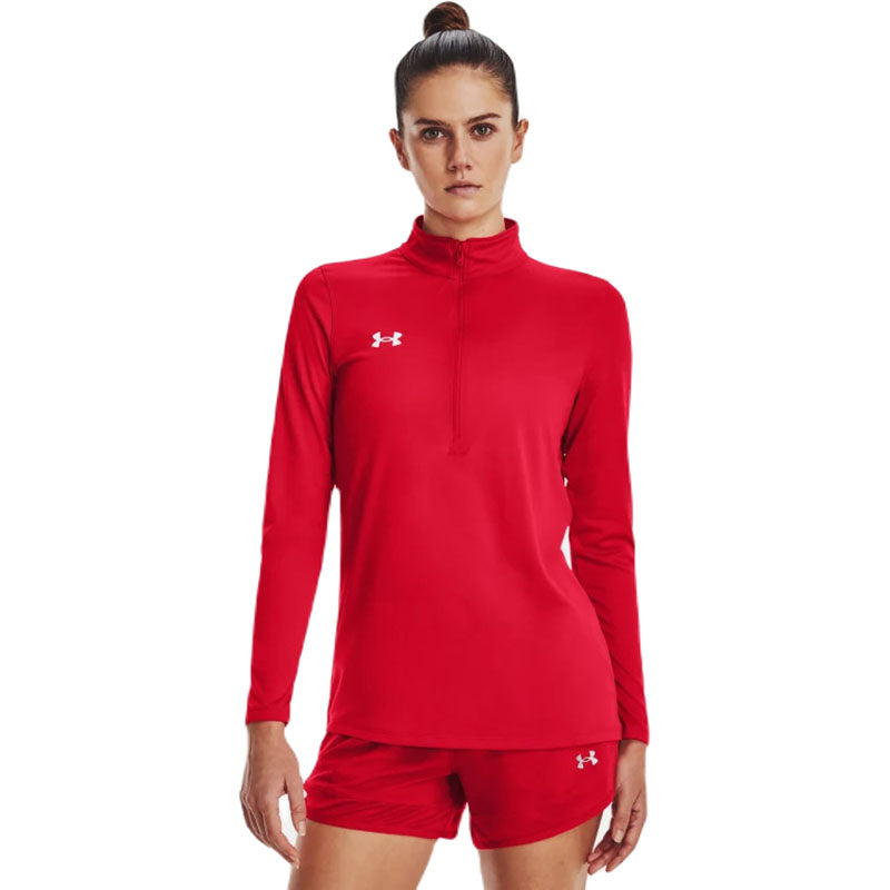 Under Armour Women's Red/White Team Tech 1/2 Zip