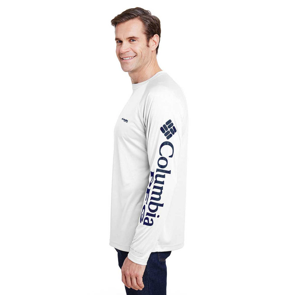 Columbia Men's White Terminal Tackle Long-Sleeve T-Shirt