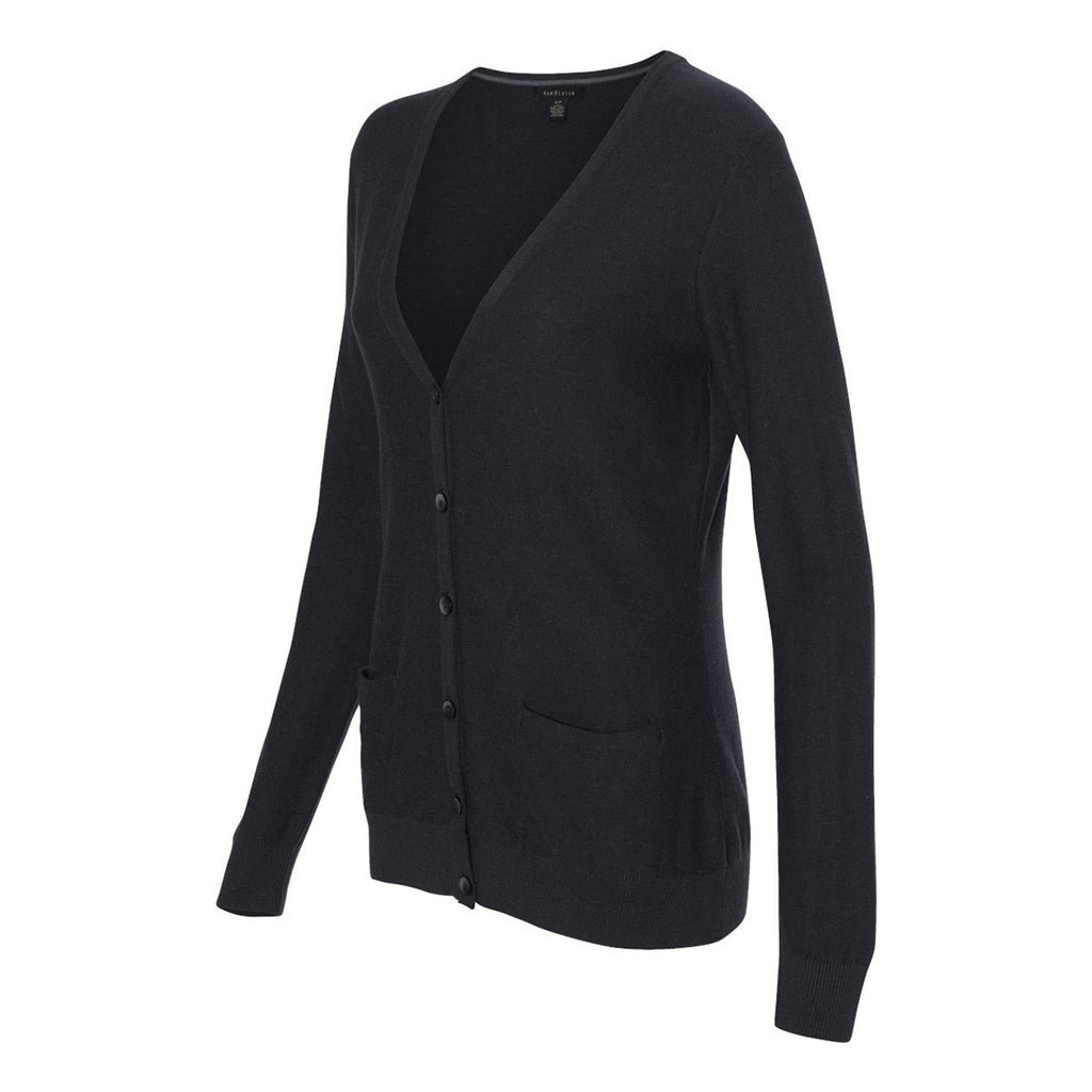 Van Heusen Women's Black Long Sleeve Cardigan Sweater