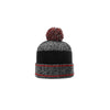 Richardson Grey/Red/Black Heathered Pom Beanie with Cuff