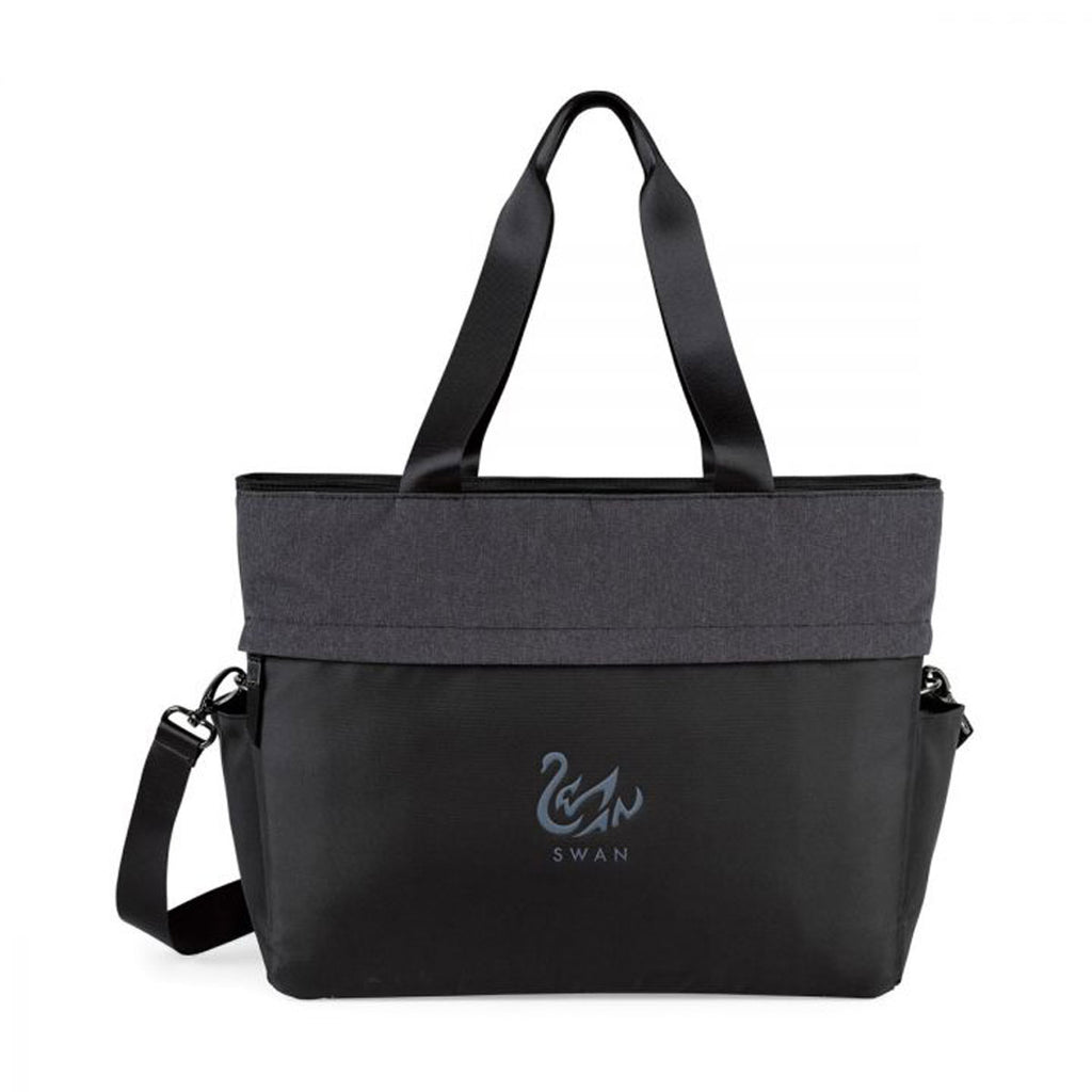 Life in Motion Black Charcoal Heather All Day Deluxe Computer Tote