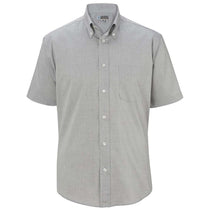 Edwards Men's Dark Grey Pinpoint Oxford Short Sleeve Shirt