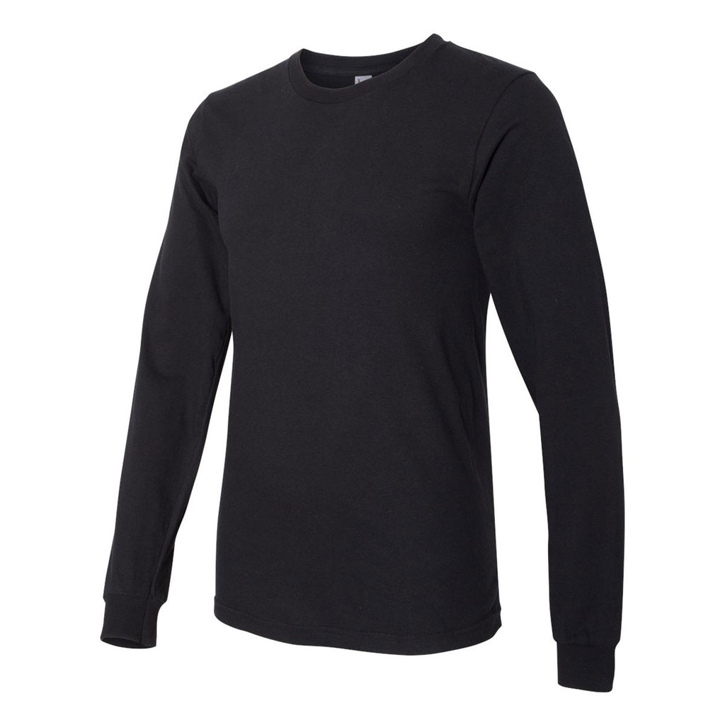 American Apparel Unisex Black Fine Jersey Long Sleeve T-Shirt