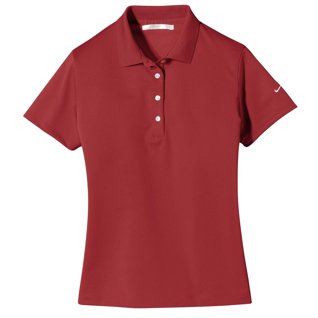 Nike Women's Red Tech Basic Dri-FIT Short Sleeve Polo