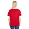 Threadfast Women's Red Fleck Triblend Short-Sleeve V-Neck T-Shirt