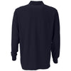 Vantage Men's Navy Long Sleeve Soft-Blend Double-Tuck Pique Polo