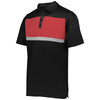 Holloway Men's Black/Scarlet Prism Bold Polo