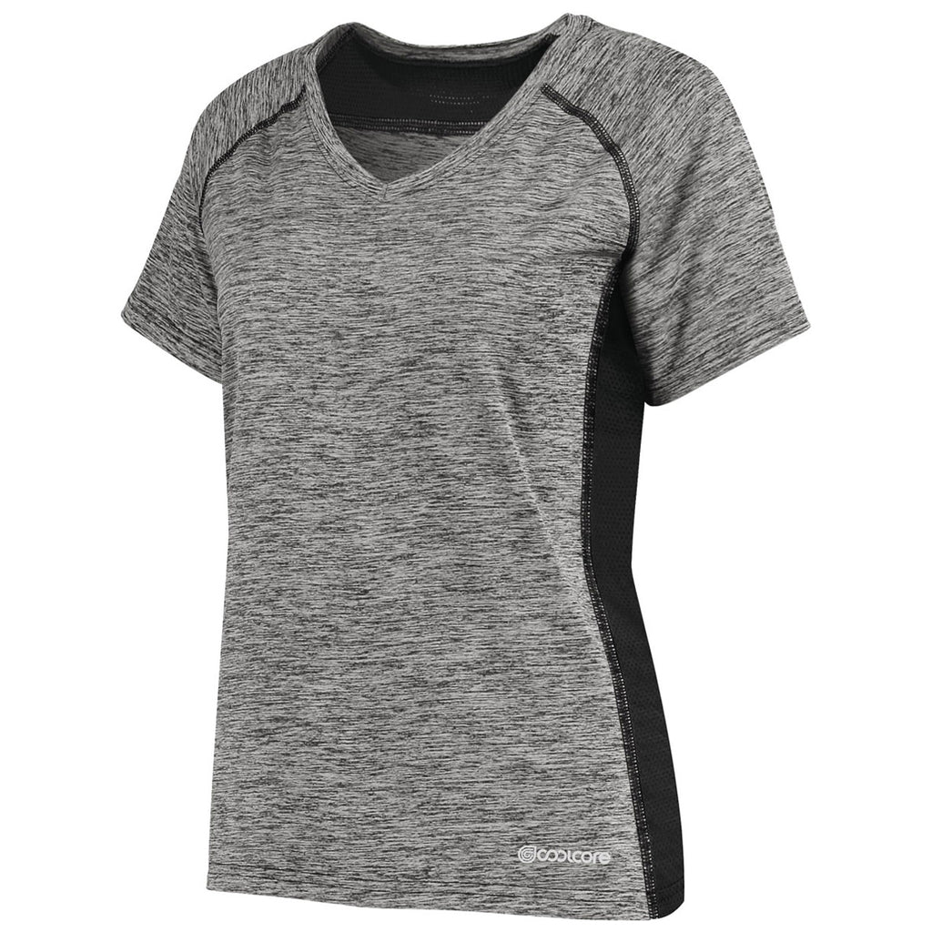 Holloway Women's Black Heather Electrify Coolcore Tee