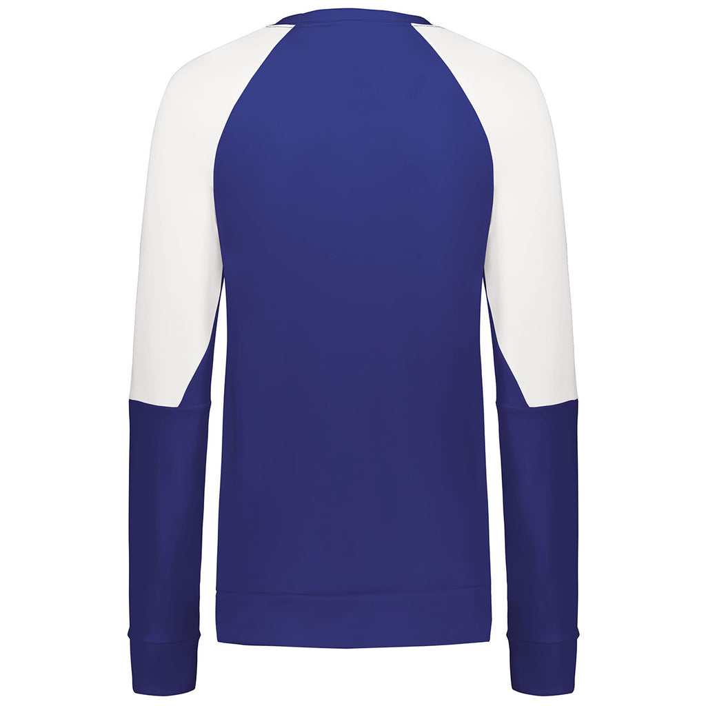 Holloway Women's Purple/White Momentum Team Fleece Crew