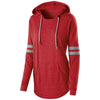 Holloway Women's Vintage Scarlet/Vintage Grey Hooded Low Key Pullover