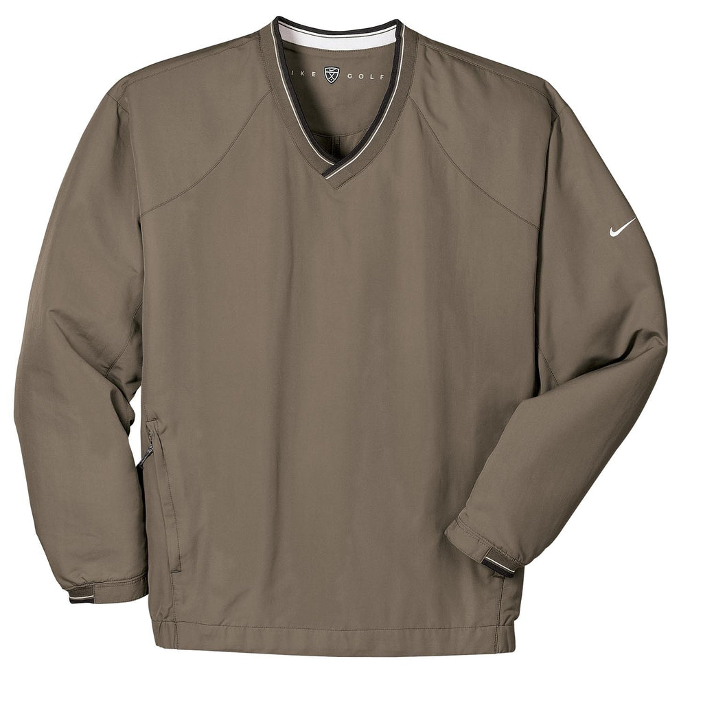 Nike Men's Olive Khaki V-Neck L/S Wind Shirt