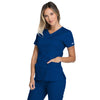 Cherokee Women's Galaxy Blue Workwear Premium Core Stretch Jr. Fit V-Neck Top
